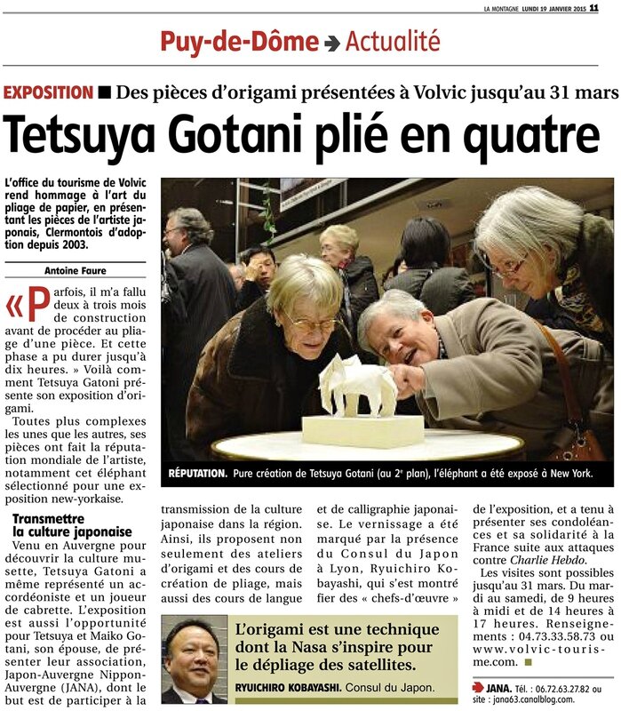 S Article De Journal La Montagne Expo Origami Volvic