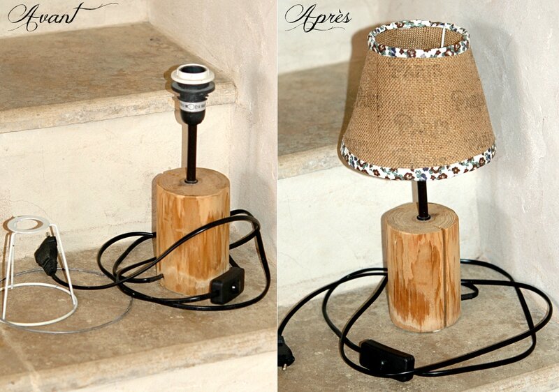 Relooking lampe esprit brocante. recyclage et Cie