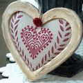 Nat : coeur dentelle monochrome rouge