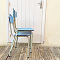 chaise formica bleu