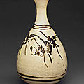A cizhou-type brown slip-painted vase, yuhuchunping,yuan dynasty (1279-1368)
