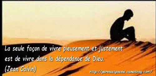 Vivre Pieusement Dependance De Dieu Jean Calvin Citation Vois Et Viens