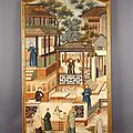 A late 18th century chinese wallpaper panel, ca 1790