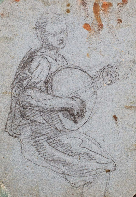 étude pour le portrait d'un joueur de luth, Venise, 17e siècle