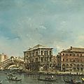 Francesco guardi (venice 1712-1793), venice: the rialto bridge with the palazzo dei camerlenghi