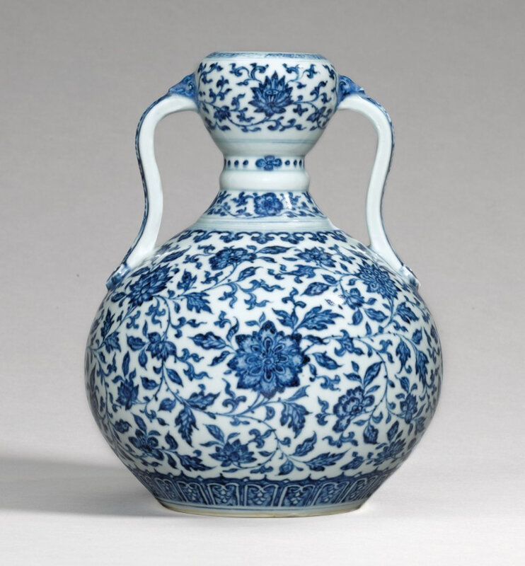 A Rare Blue And White Double Gourd Vase Yongzheng Mark And Period 1723 1735 Alain R Truong