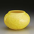 A fine and rare yellow glass washer. Qing dynasty, Qianlong period. photo courtesy Sotheby's