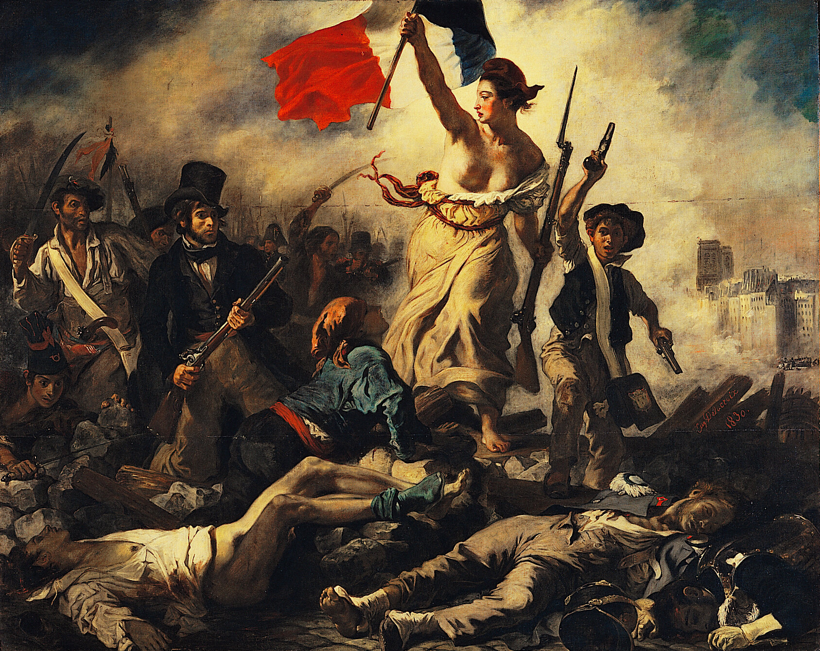 Tableau Delacroix La Liberté Guidant Le Peuple EUGENE DELACROIX La Liberté guidant le peuple, 1830 - Roi de l'univers