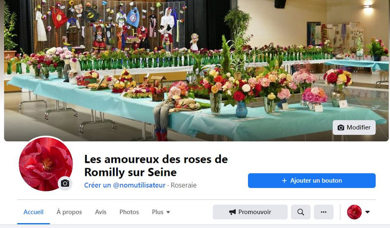 Page Facebook des Amoureux des Roses