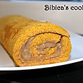 Biscuit roulé au potiron à la crème de marron