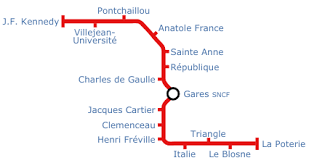 AEV 1920-02 plan de la ligne 1 du métro rennais