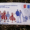 enveloppes brodées et cartes postales