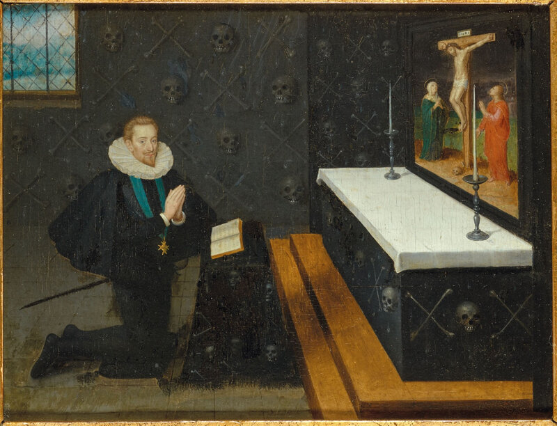 Portrait d’Anne, duc de Joyeuse (1560-1587) en prière devant une Crucifixion_Christies