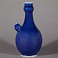 Chinese blue glazed porcelain ewer, 18th-19th century