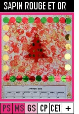 V282 -CALENDRIERS-SAPIN ROUGE ET OR