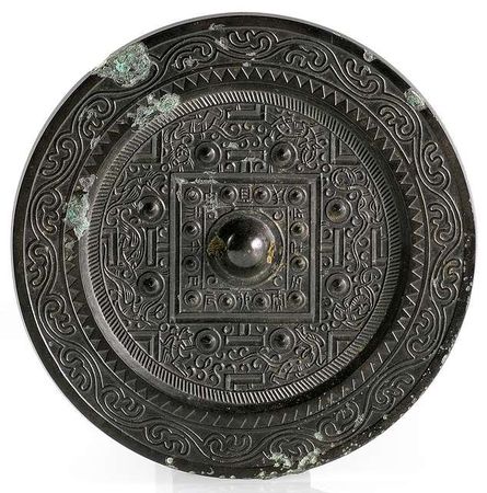 Eight chinese bronze mirrors, Sui dynasty, West-Han dynasty, Xin ...