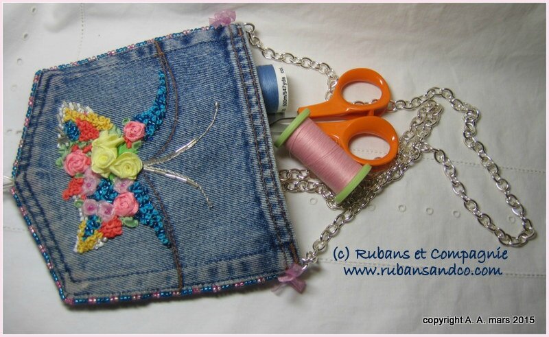 pochette chatelaine en jean