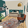 Projet client: une chambre masculine à l'ambiance feutrée