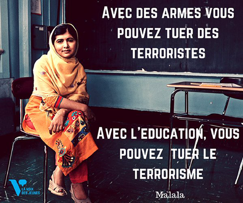 Je Suis Paris Citation De Malala Militante Pakistanaise Mosaiques De Lectures Et D Images