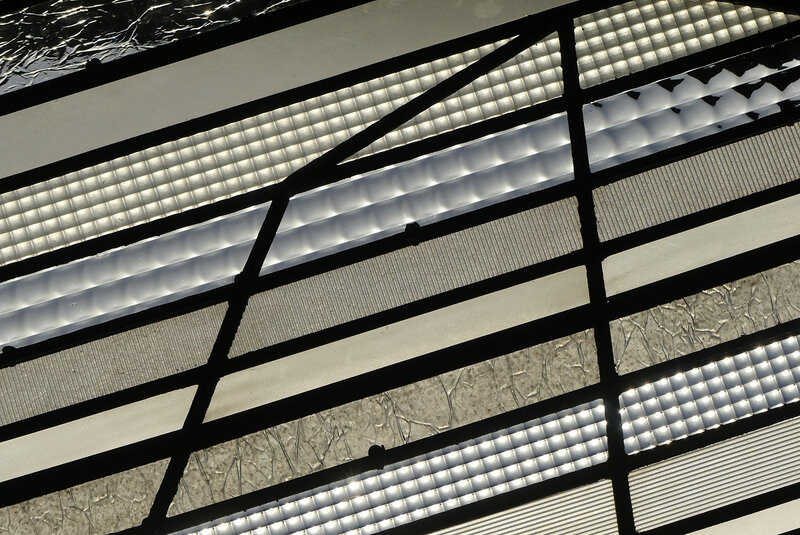 vitrail contemporain - minéral - soleil couchant - clotilde gontel