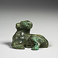 Bronze goat mat weight, han dynasty (206 bc-220 ad)