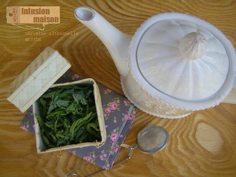 Infusion maison verveine citronnelle et menthe La ronde des délices