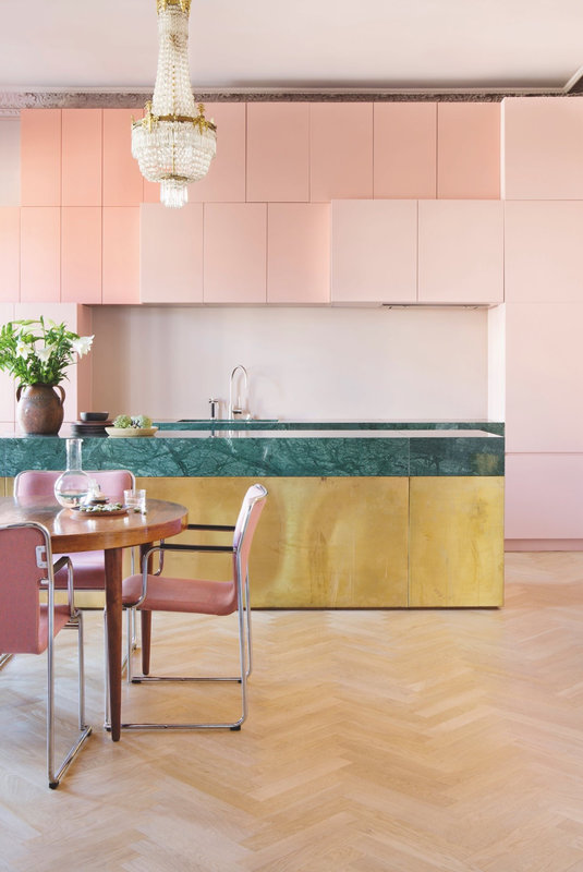 pink-green-and-gold-kitchen