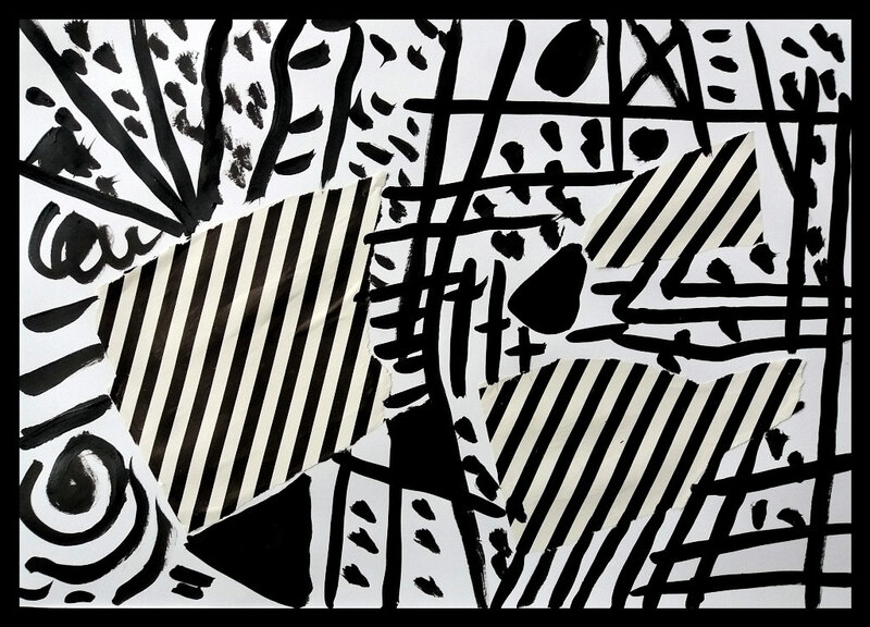 346-Compositions abstraites-Recyclage papiers cadeaux (42)
