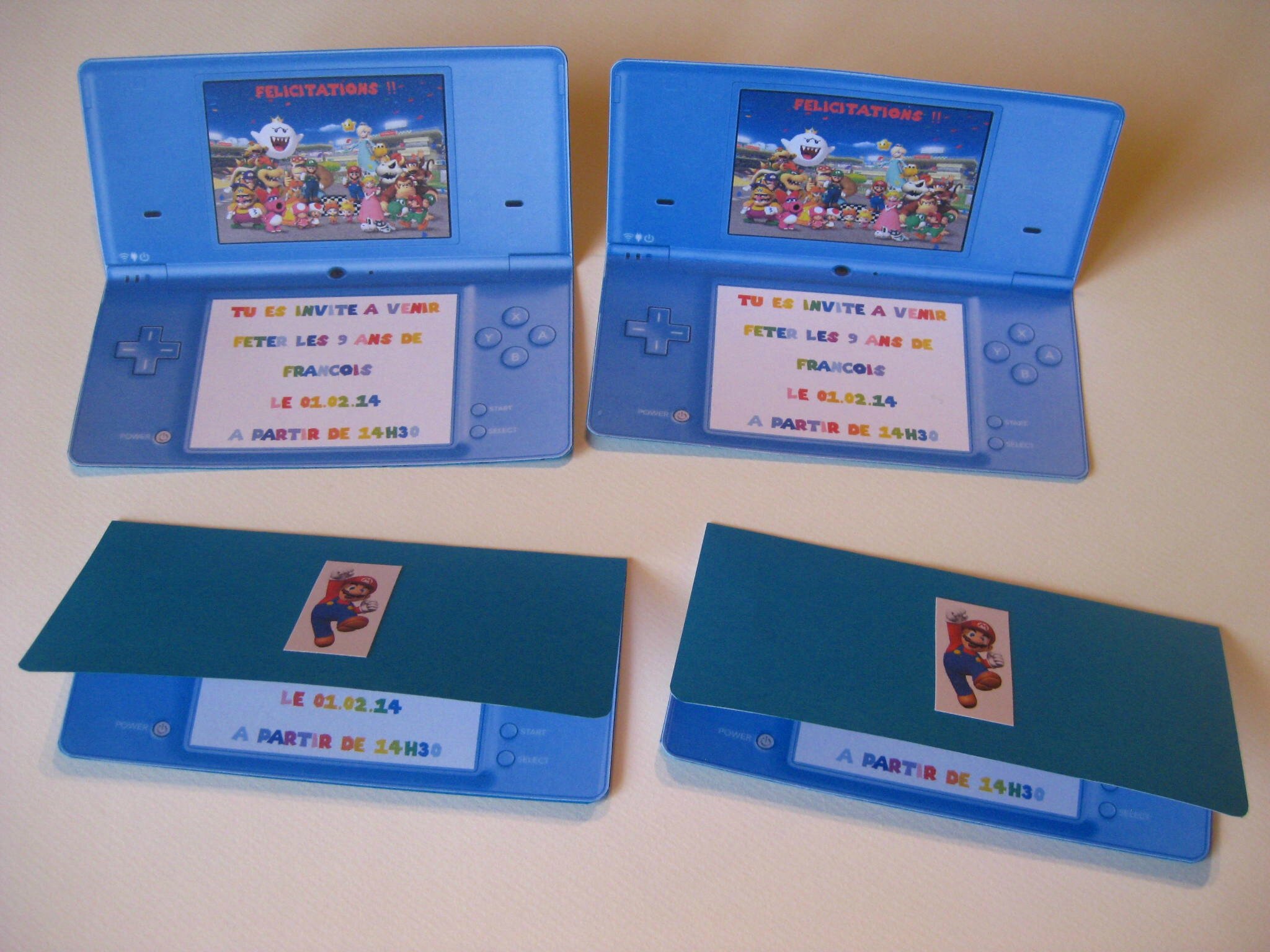 Anniversaire Mario : les invitations DS - Les Hobbies d'Aurélie