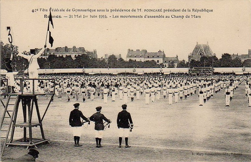 1914 CPA Rennes 40e Fête Fédérale Mouvement