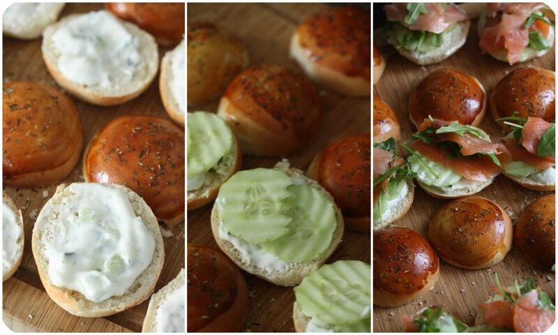 mini buns au concombre roquette et saumon fume blog chez requia cuisine et confidences