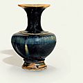 A rare russet-splashed black-glazed vase, Song dynasty (960-1279) 