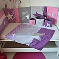 couverture bébé naissance thème ange étoiles parme mauve violet argent gris rose