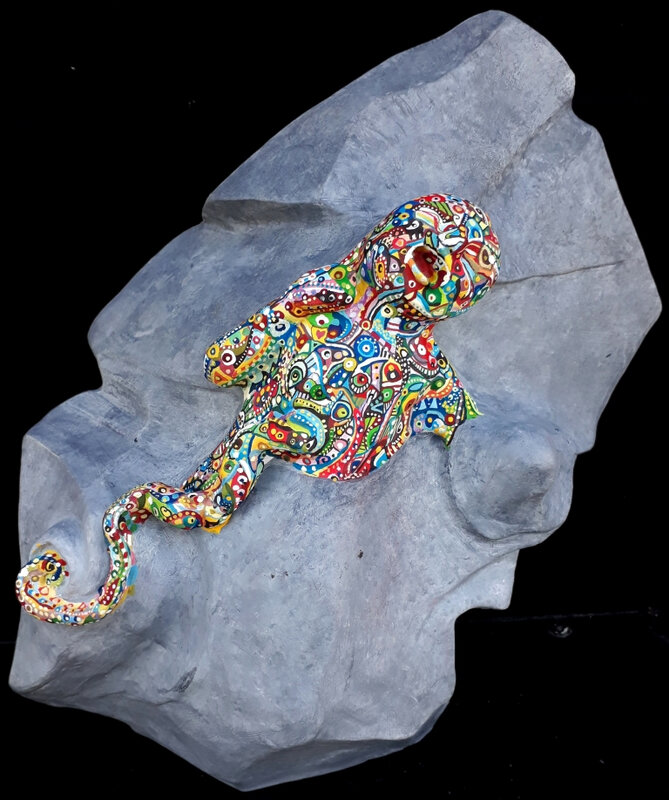 ©Hervé THAREL-SCHMIMBLOCK'S 11 agmiher 2020 - Acrylique et T7 sur argile ±26,5x20,5cm1 web