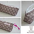 trousse fleuri rose