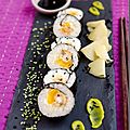 Maki sushis de moules panées et mangues