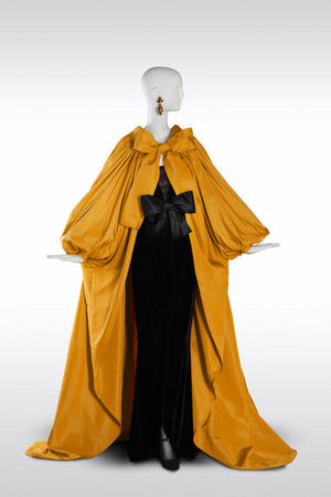 Yves_Saint_Laurent__Long_evening_ensemble_yellow_domino_coat