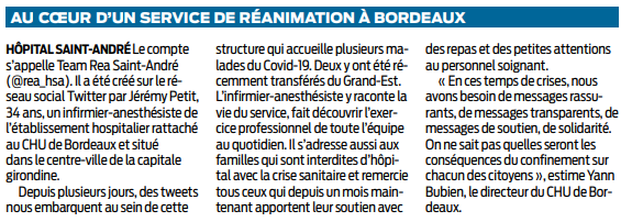2020 04 02 SO Au coeur d'un service de réanimation à Bordeaux