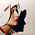 Femme au chapeau 3, huile sur toile, 50x50 cm