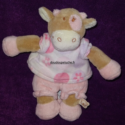 Peluche musicale Lola la vache NOUKIE'S grise 20 cm - SOS doudou