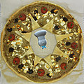 Tarte couronne au caviar d'aubergines, tomates, féta