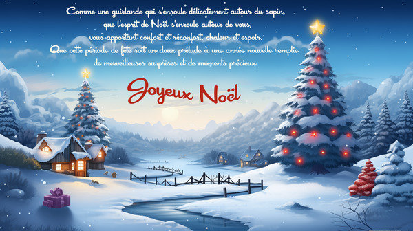 Carte de Voeux Joyeux Noël et Bonne Année Esprit BD de Noel