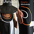Robe Trapèze grpahique Bicolore Noire/blanche et Orange