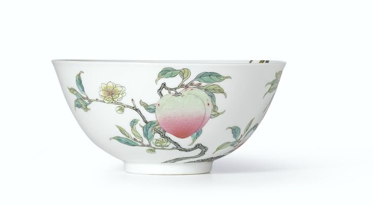 Collection of Chinese blue and white porcelain bowl of peach, 