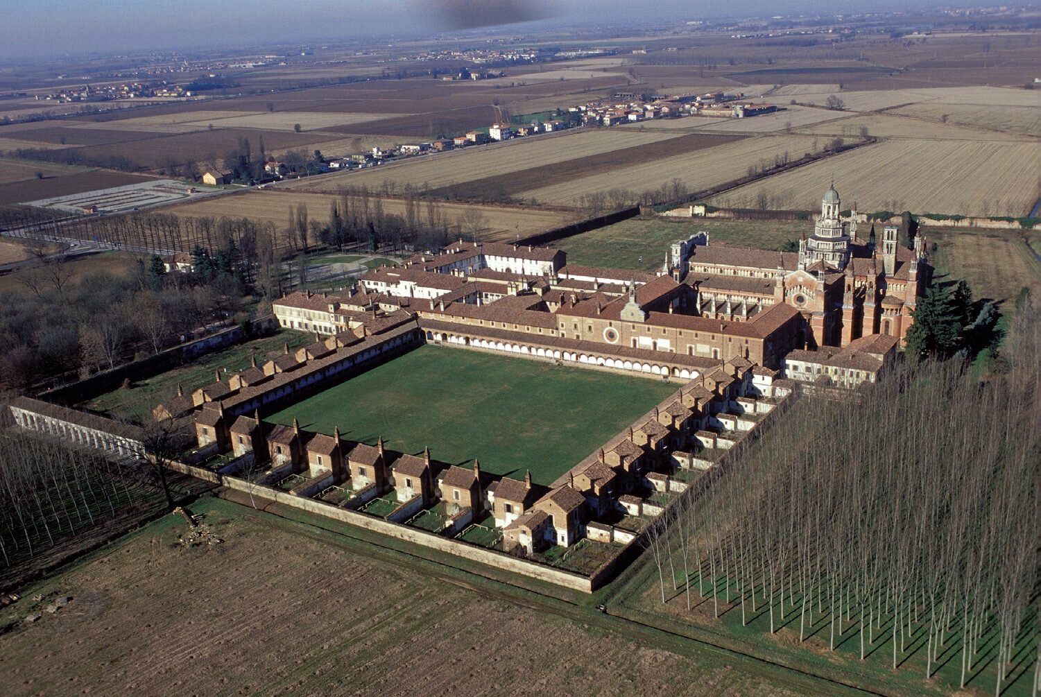 11 - PAVIE Chartreuse - Certosa di Pavia - vue aerienne ...