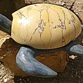 tortue sculpté - marbre en scagliola