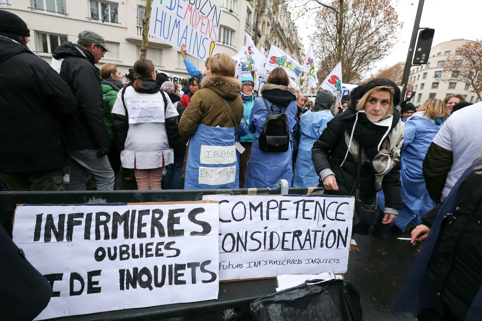 Les infirmiers en grève pour une meilleure reconnaissance. © Michel Stoupak. Mar 20.11.2018, 14h10m32.