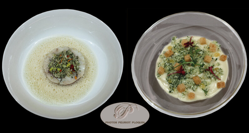 Blanc_de_LOUP_moelleux_avec_une_emulsion_legere_de_citron_et_basilic_et_condiment_de_Chou_fleur_par_Fabien_Fage_