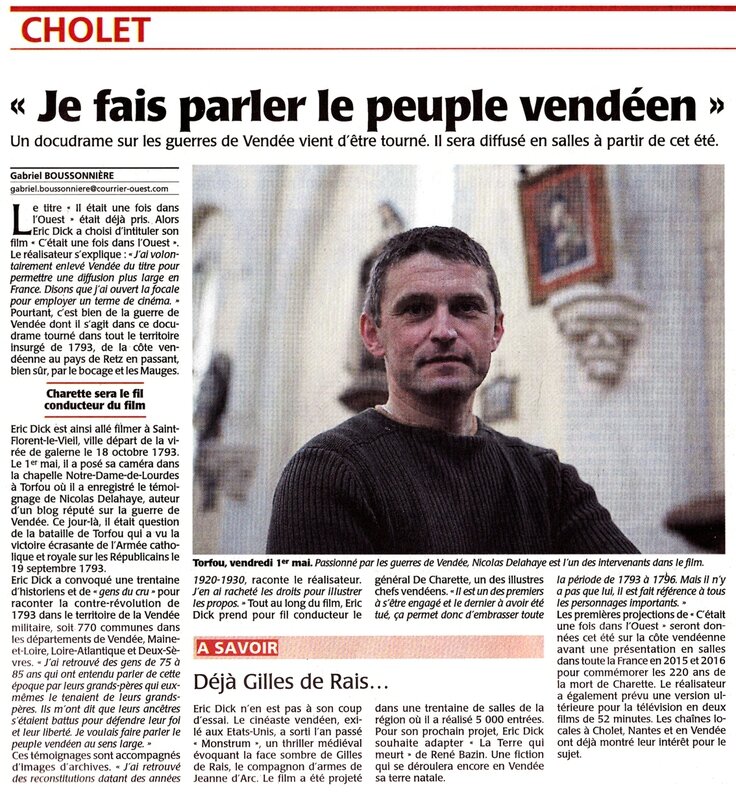 Le Courrier de l'Ouest 15 mai 2015