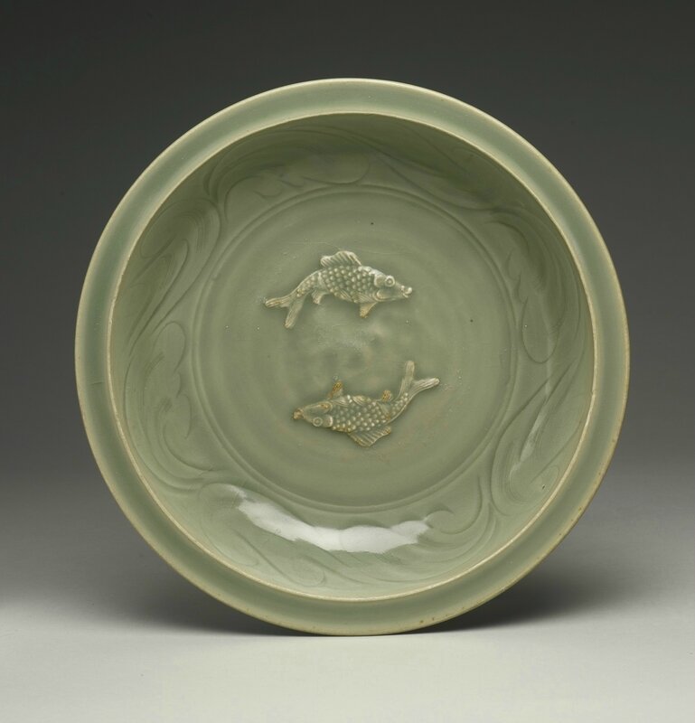 A 'Longquan' celadon 'Twin Fish' dish, Southern Song-Yuan dynasty, late 13th-early 14th century